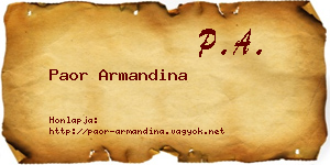 Paor Armandina névjegykártya
